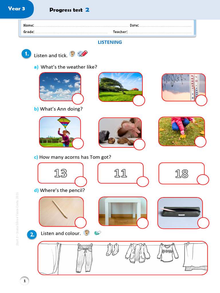 Year3 Progress Test 2 | PDF