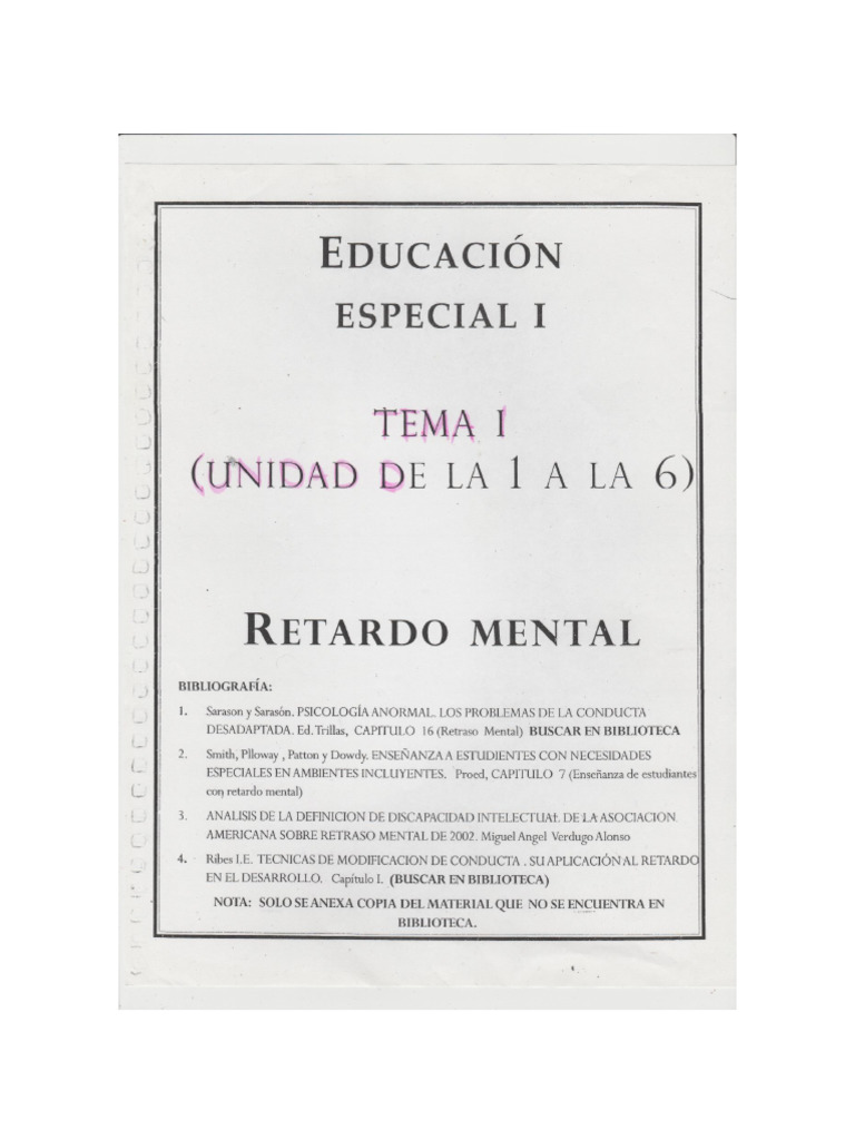 Retardo en El Desarrollo Pt 1 | PDF