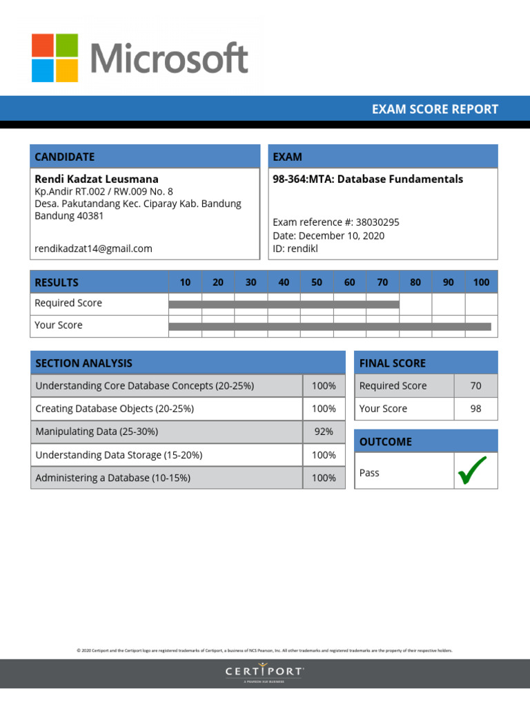 98-364_MTA_ Database Fundamentals | PDF | Databases | Information Science