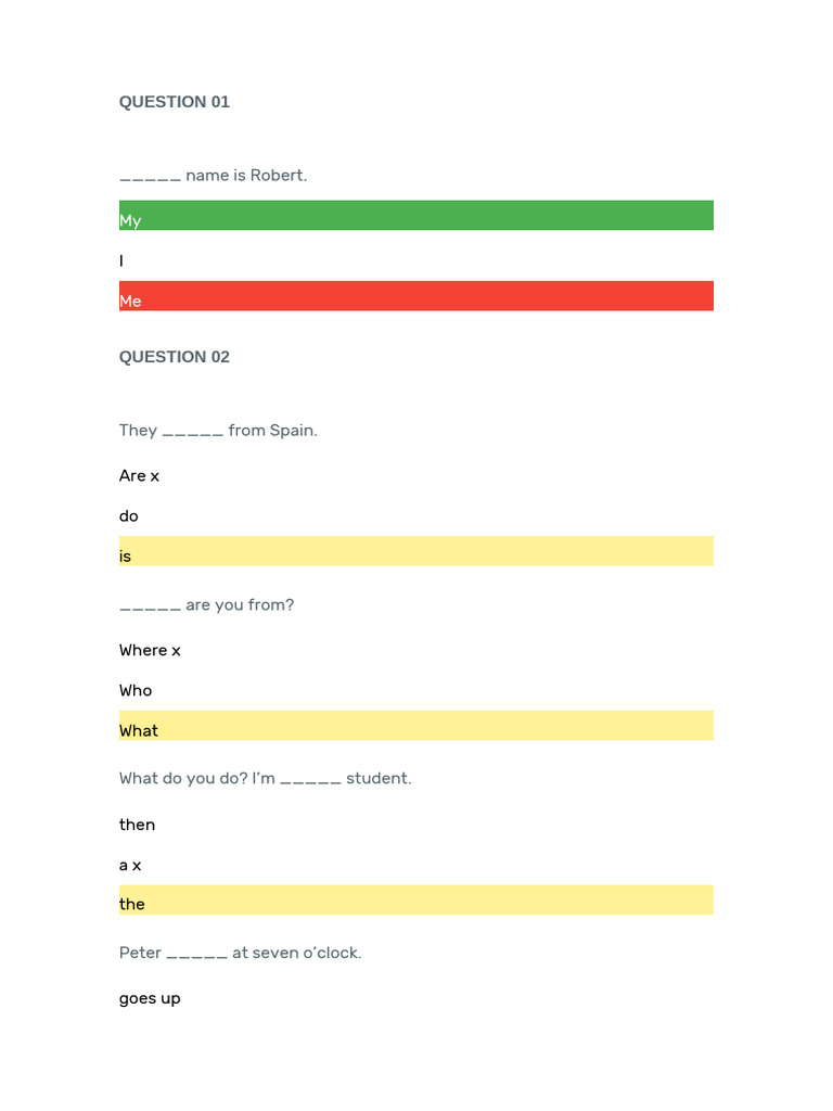 Basic Questions | PDF