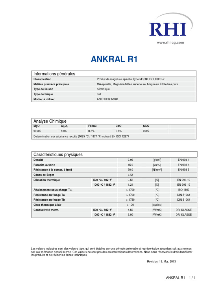 ANKRAL R1 Ohne Hauptanwendungen ISO FR | PDF | Science des matériaux ...