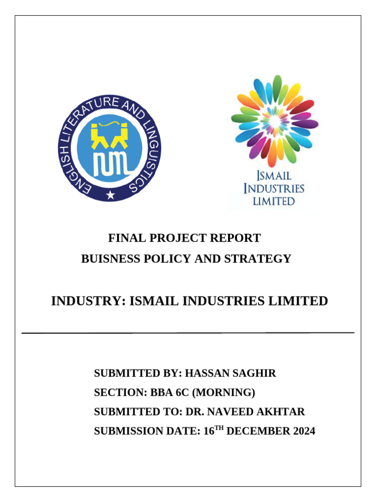 Ismail Industries Limited PROJECT REPORT | PDF | Economies | Business