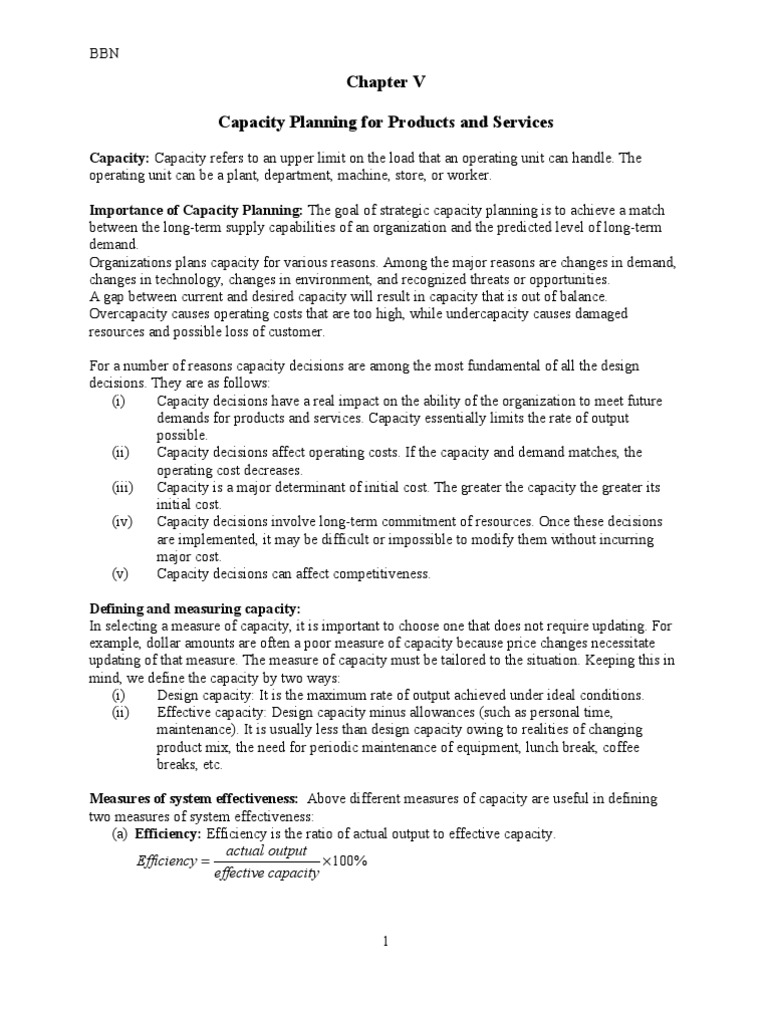 Ch5 Capacity Planning | PDF | Present Value | Economies