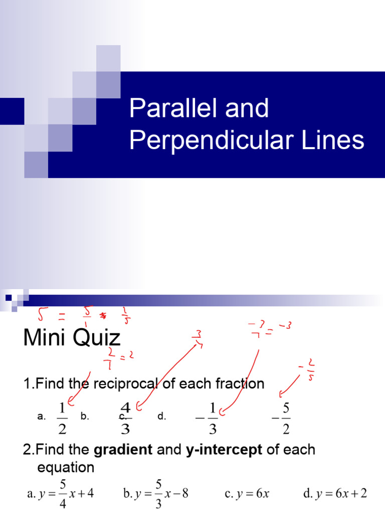 Parallel and Perpendicular Lines | PDF