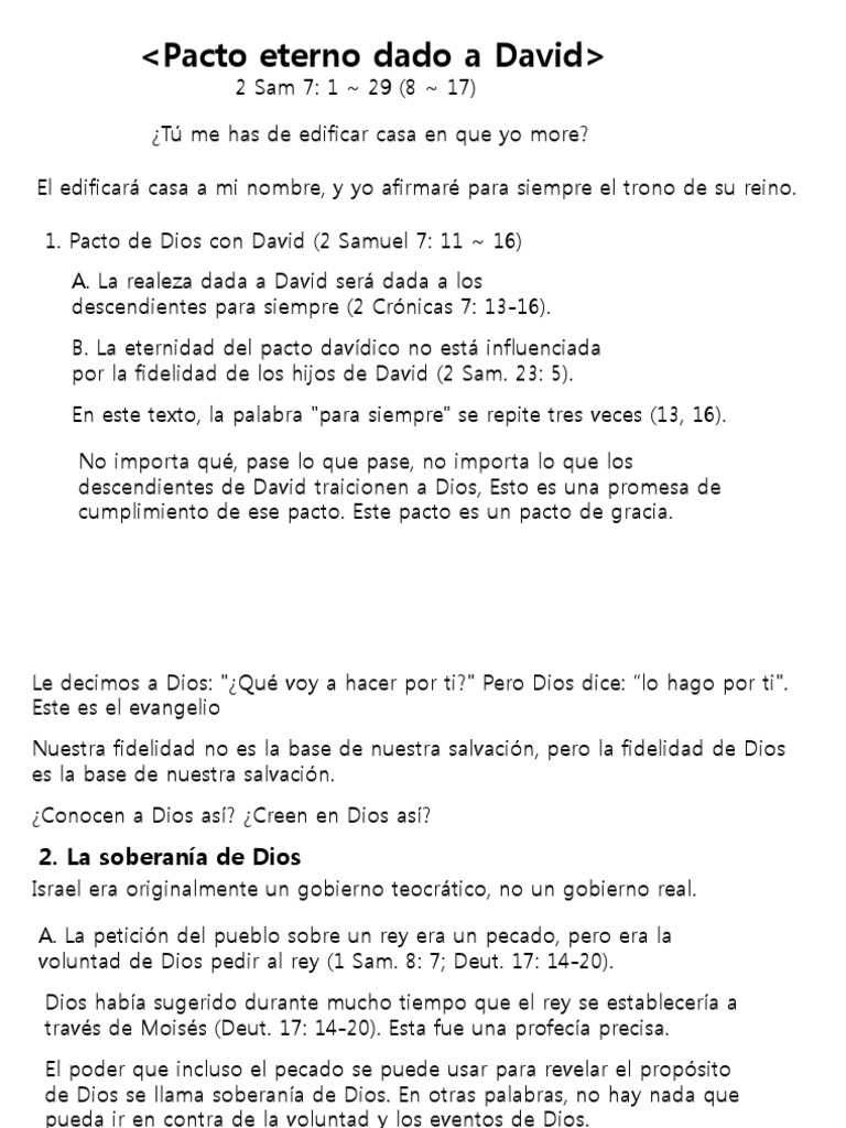 El Pacto de Dios Con David | PDF | David | Cristo (título)