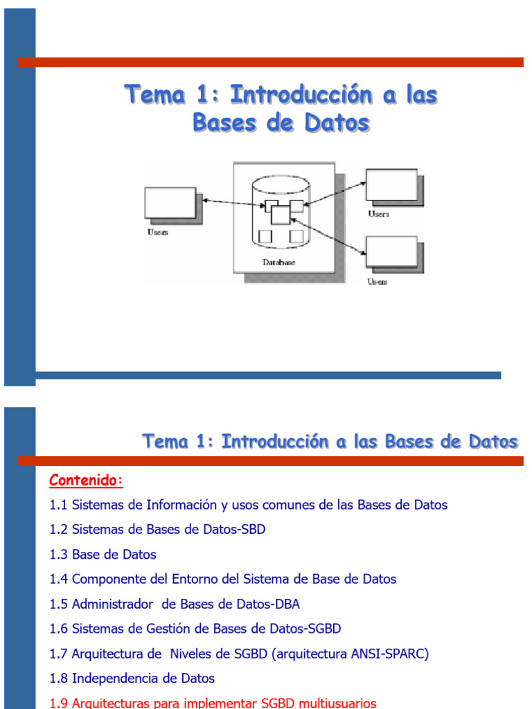 Tema01-Introducción A Las BD | PDF | Bases de datos | Modelo cliente ...