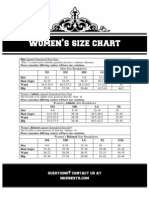 Women's Size Chart: Questions? Contact Us at