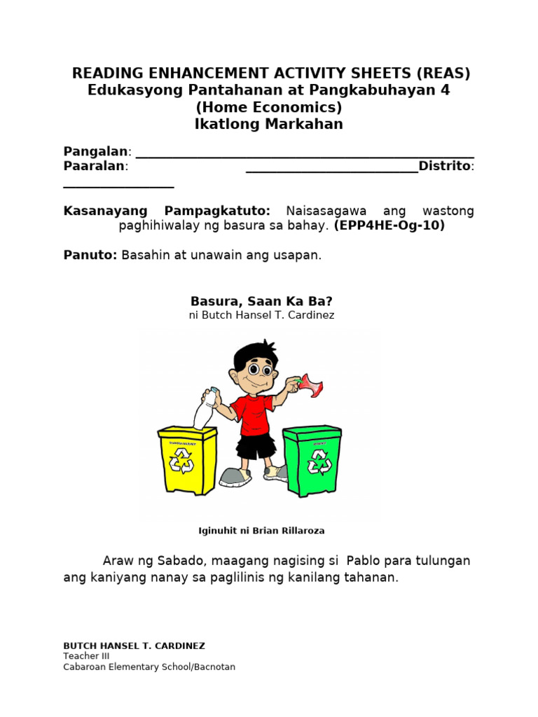 Week5 - Q3 - REAS EPP4HE Og 10 Butch - Hansel - Cardinez | PDF