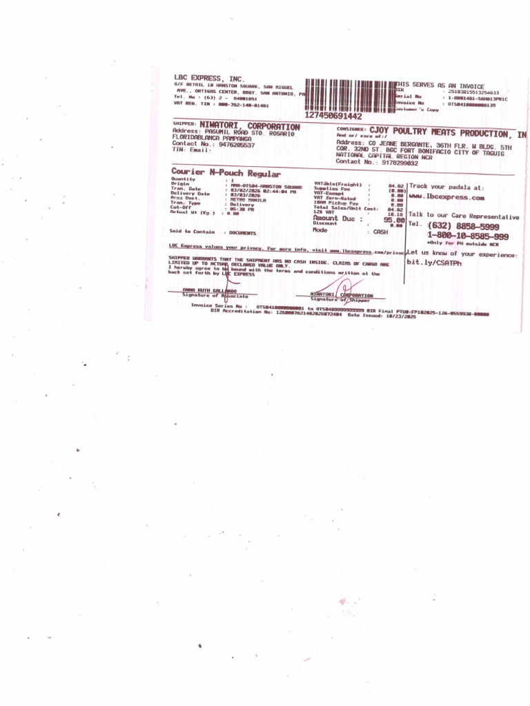 Lbc Receipt | PDF