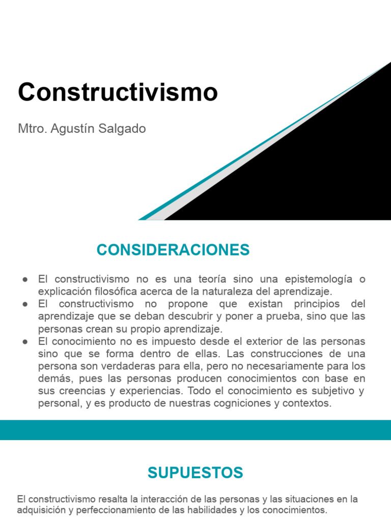 Constructivismo | PDF | Aprendizaje | Constructivismo (filosofía de la ...