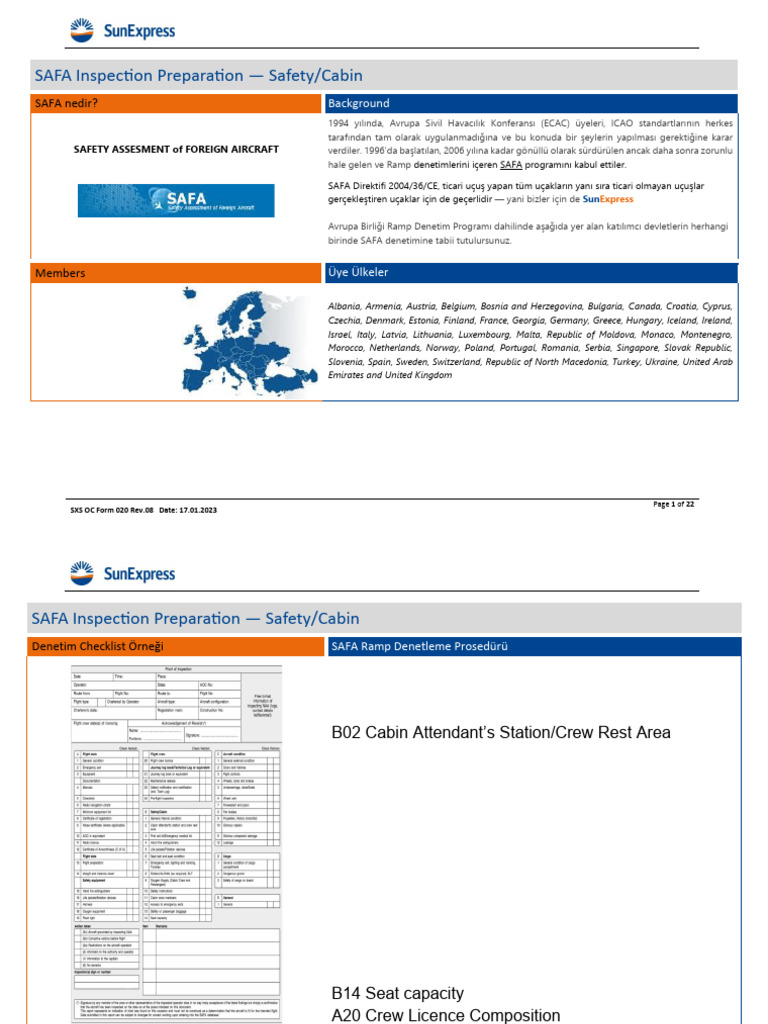 SXS OC Form 020 Cabin SAFA Guidance TAM LİSTE Rev08-1 - 231212 - 143047 ...