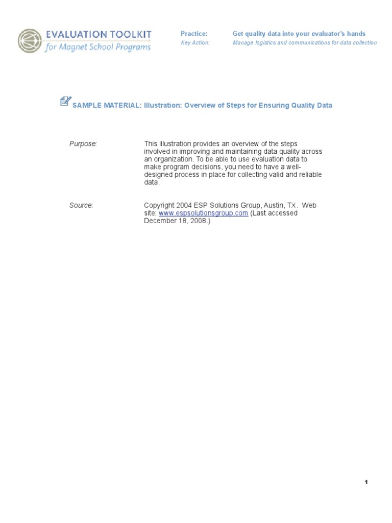 Illustration: Overview of Steps For Ensuring Quality Data | PDF | Data ...