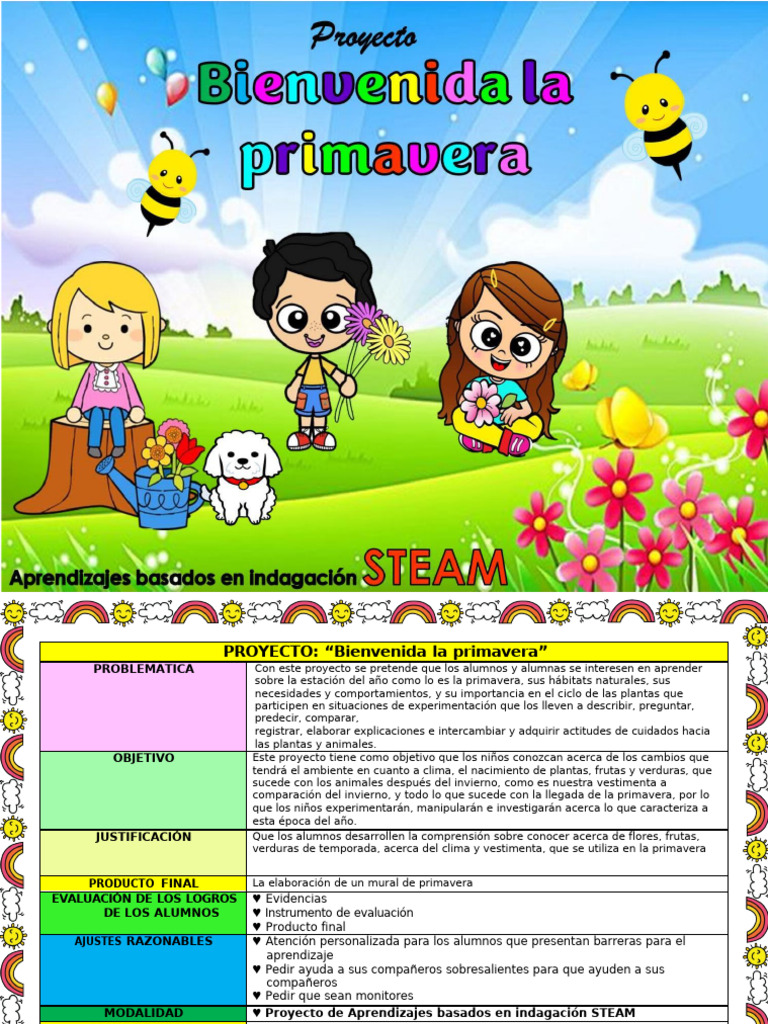 720610074 Proyecto Bienvenida La Primavera | PDF | Aprendizaje ...