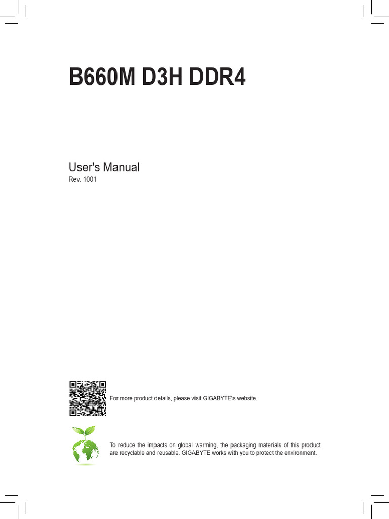 MB Manual b660m-d3h-Ddr4 e N | PDF | Usb | Hdmi
