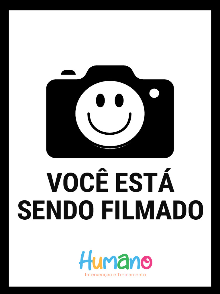 Placa Sorria Você Esta Sendo Filmado Minimalista Doc A4 | PDF