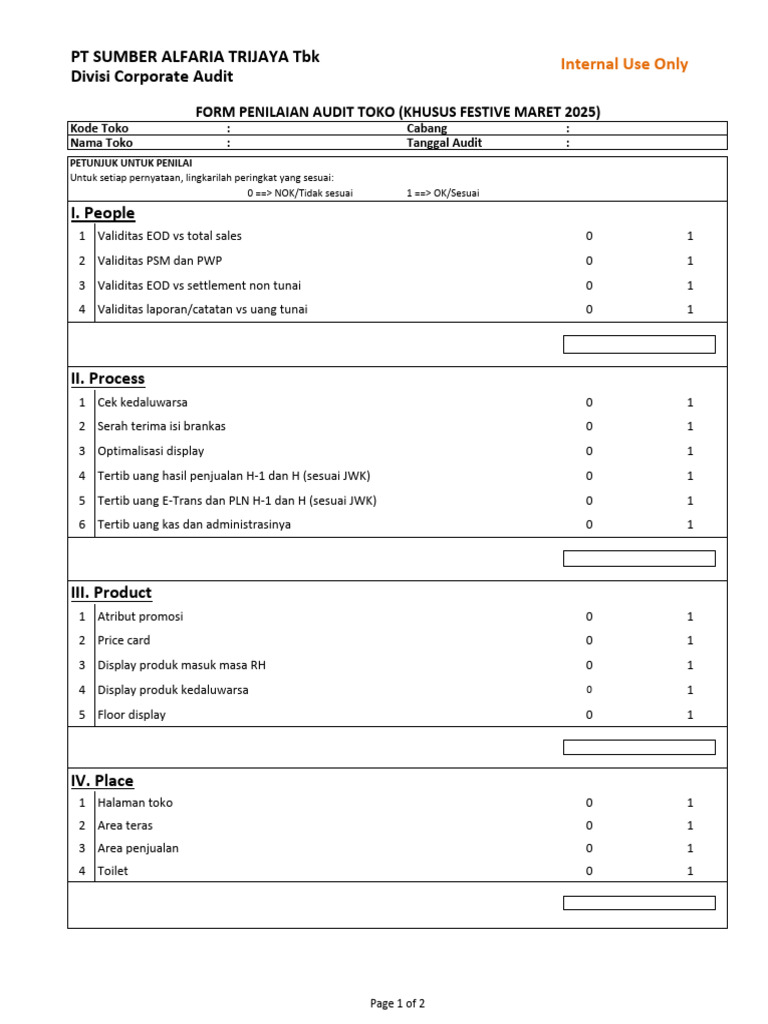 Checklist 4P Festive | PDF
