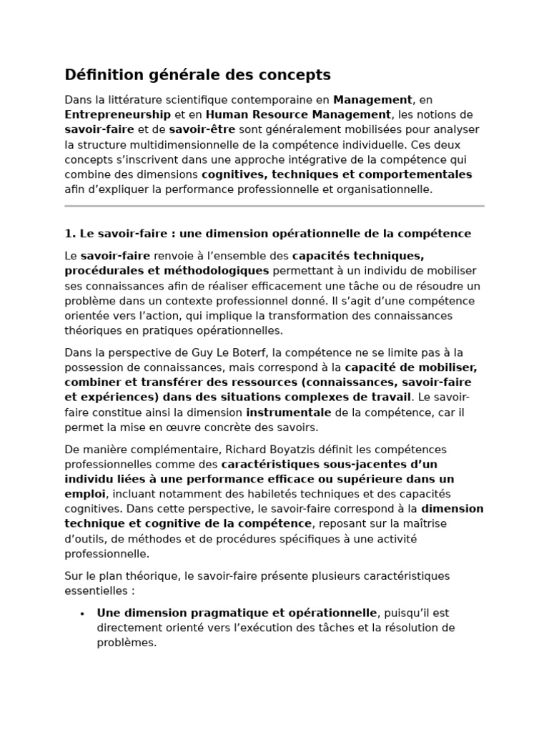 Définition Générale Des Concepts | PDF | Savoir-être | Cognition