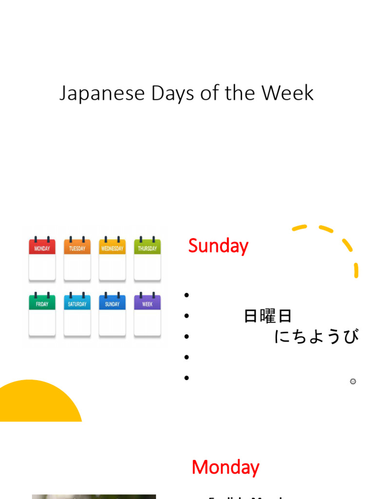 Japanese Days of the Week | PDF