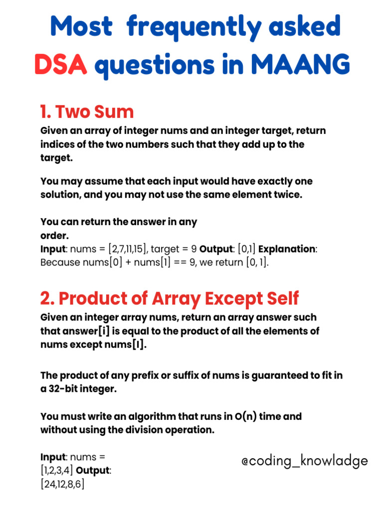 Most Asked DSA Questions in FAANG 1757498104 | PDF | String (Computer ...