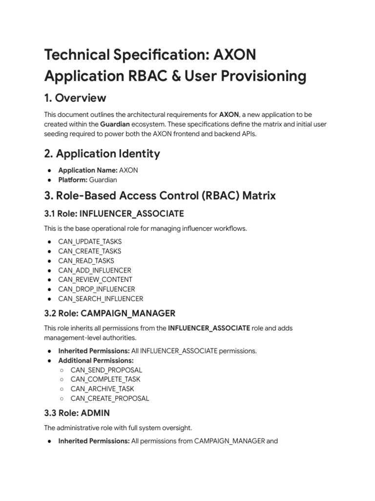 AXON Project Requirements | PDF