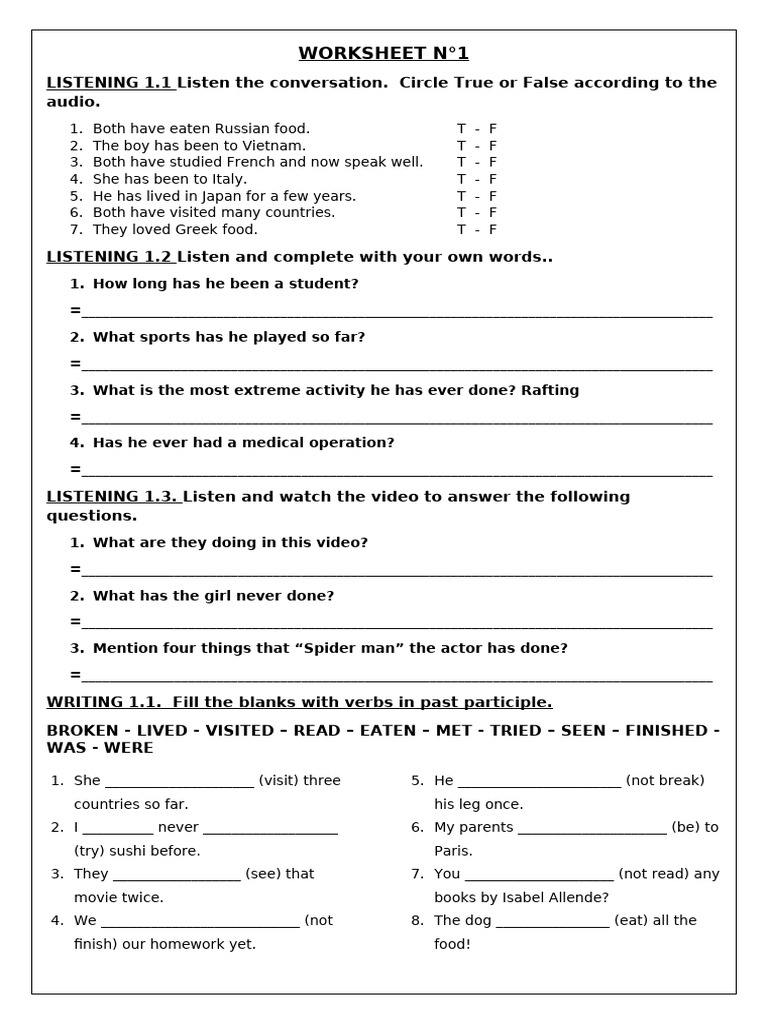 Worksheet w4 | PDF | Linguistics