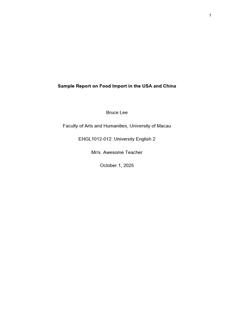 Sample | PDF | Foods | The United States