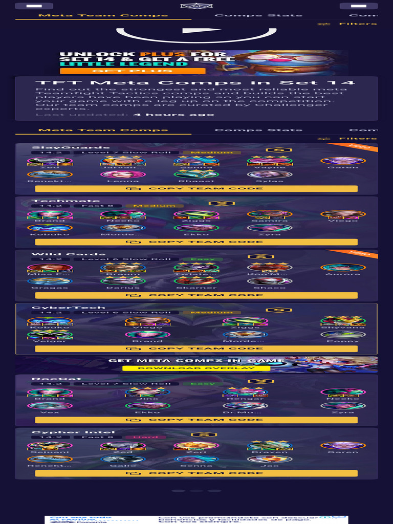 TFT Meta Team Comps - The Best Comps & Builds in Set 14 | PDF