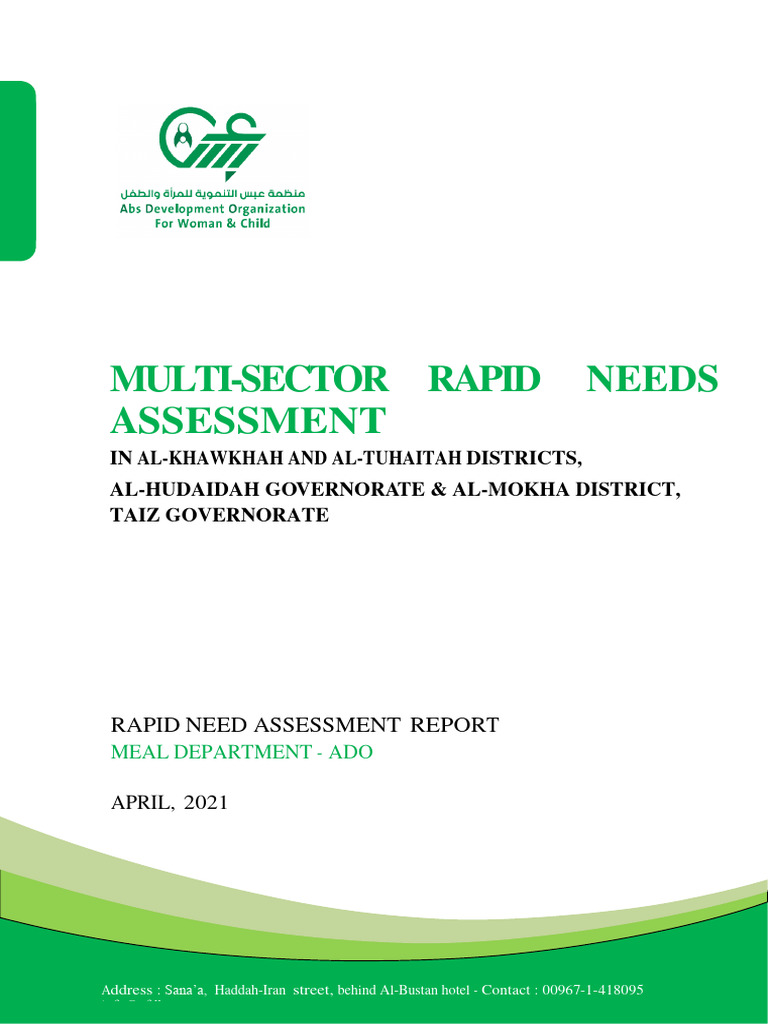 Multi Sector Rapid Needs Assessment | PDF | Wash | Agriculture