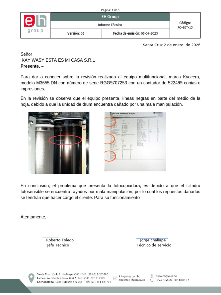 Informe de Kay Wasy | PDF