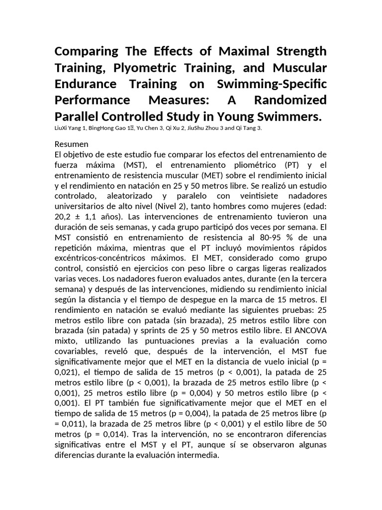 Comparing the Effects of Maximal Strength Training, Plyometric Training ...