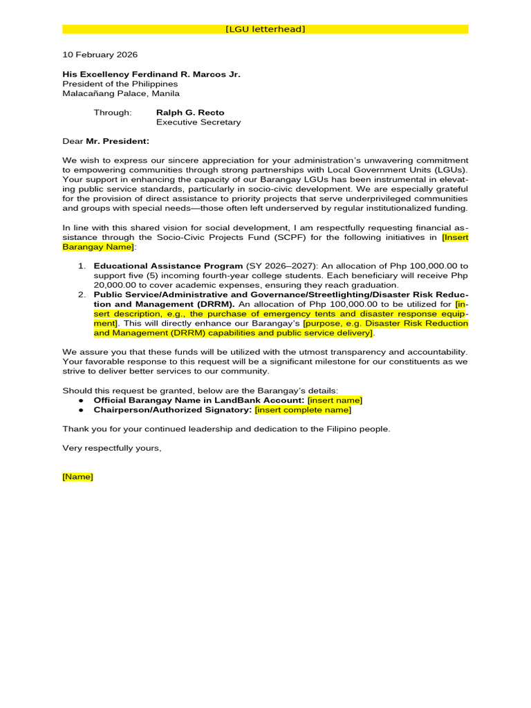 Template Letter Request For SCPF | PDF
