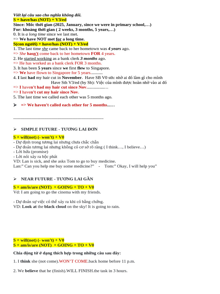 Simple & Near Future | PDF