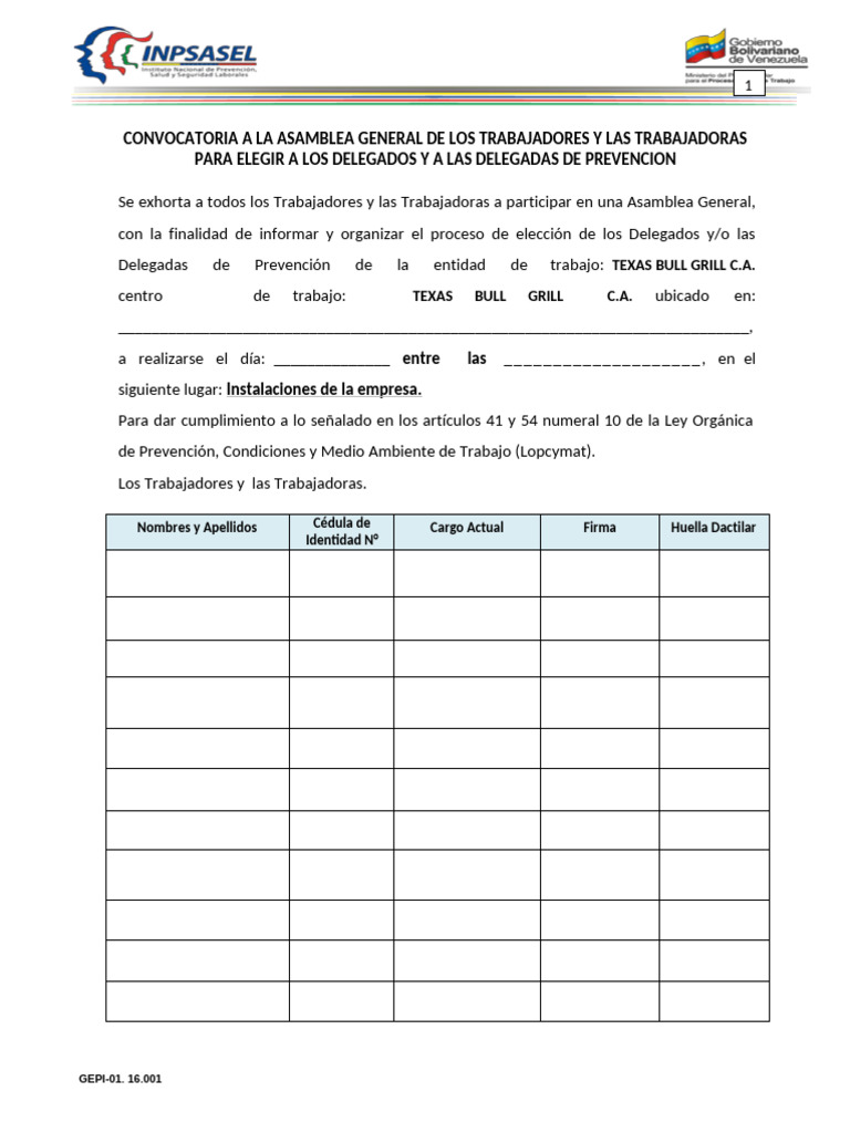 Formatos Eleccion de Delegados | PDF | Documento de identidad | Democracia