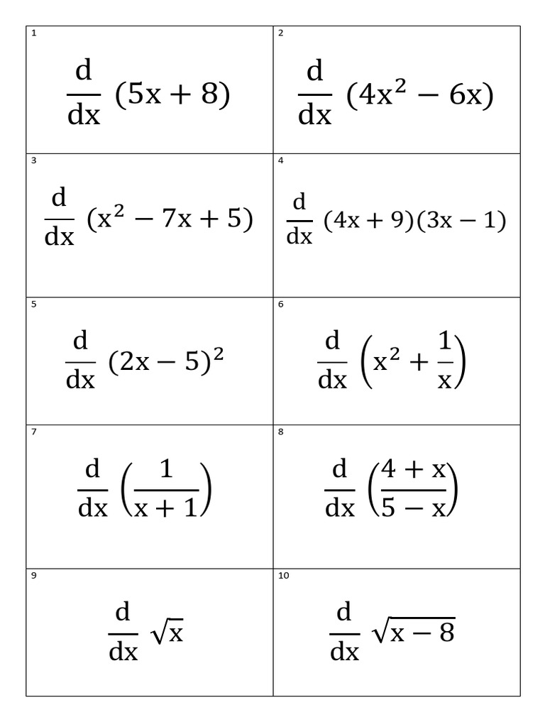 100 Derivative Challenge Student-1 | PDF