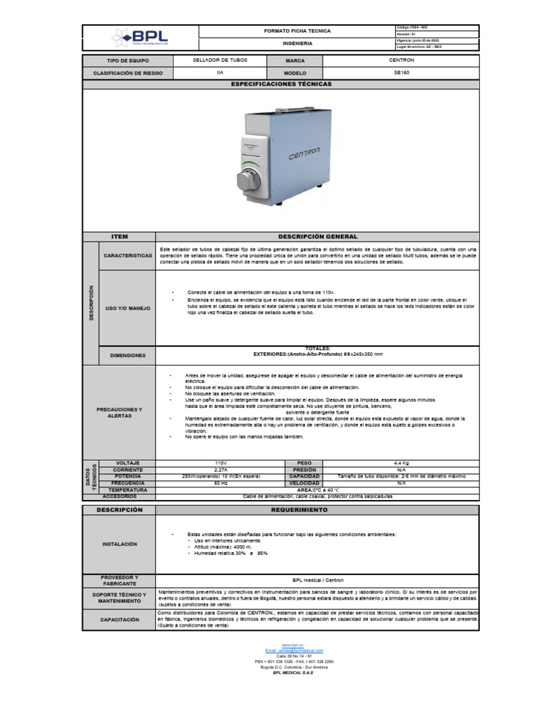 17 - Ficha Tecnica Se160 | PDF