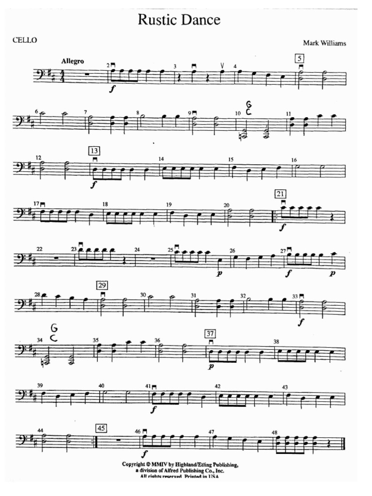 Rustic Dance - Cello | PDF