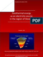 Geothermal Energy As An Electricity Source in The Region of Slovakia