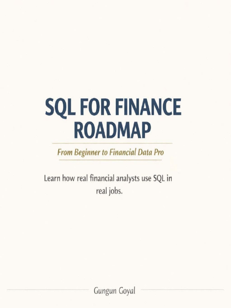 SQL For Finance Roadmap | PDF