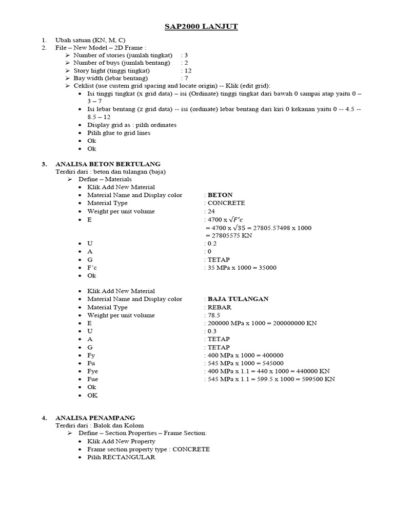 Tutorial Sap2000 Pemula | PDF