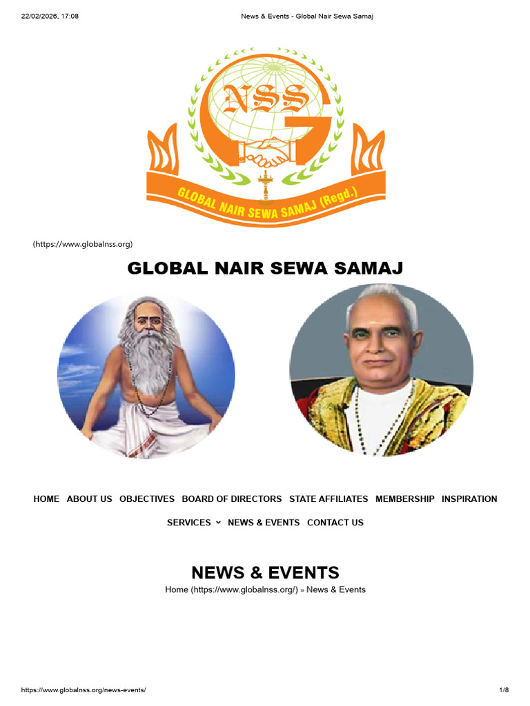 News & Events - Global Nair Sewa Samaj | PDF | Kerala