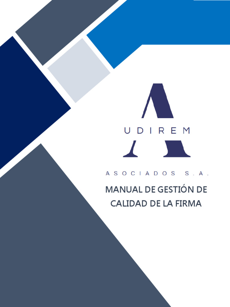 Manual de Gestión de Calidad | PDF | Auditoría | Sistema de manejo de ...