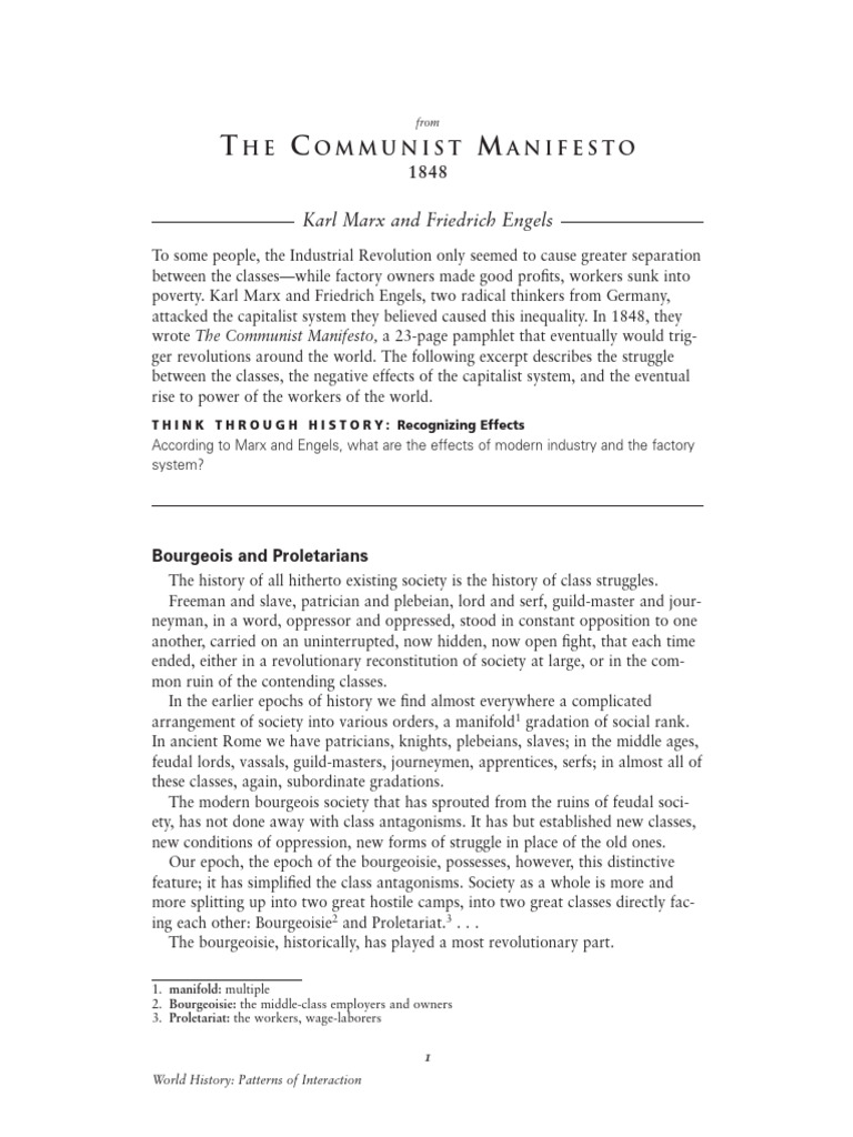2014 Global History2 Karl Marx Communist Manifesto | PDF | Communism ...