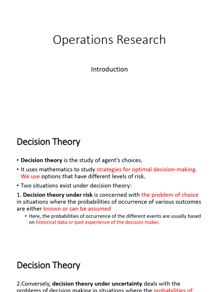 Introduction To Operations Research - September - 2025 | PDF | Decision ...