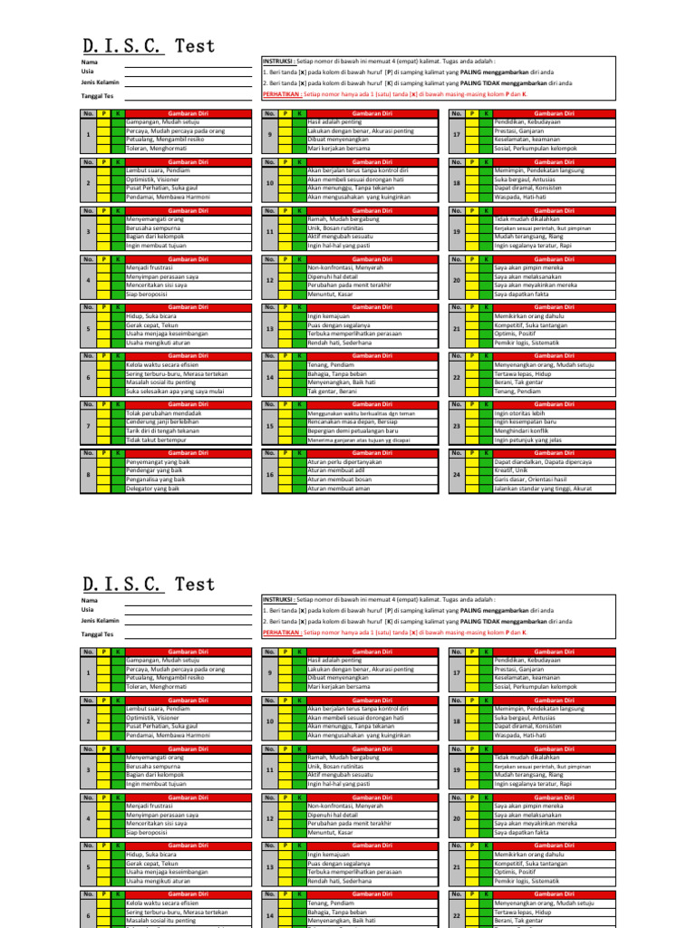 DISC TEST - Ok | PDF
