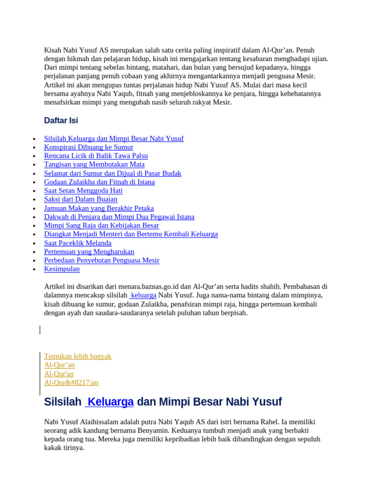 Merupakan Salah Satu Cerita Paling Inspiratif Dalam Al | PDF