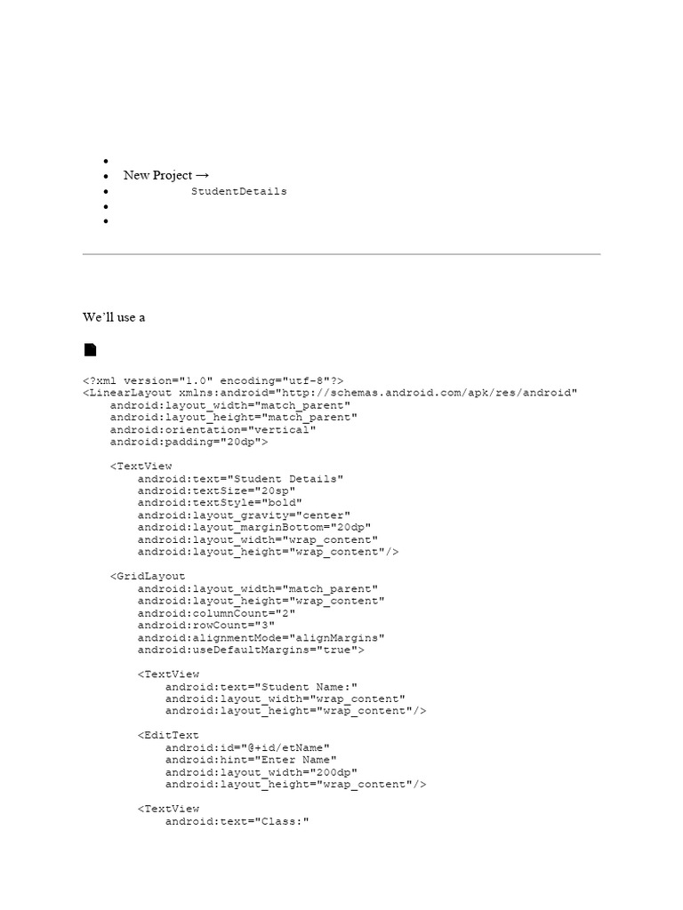 Practical Detail Explanation 1&2 | PDF | Android (Operating System ...