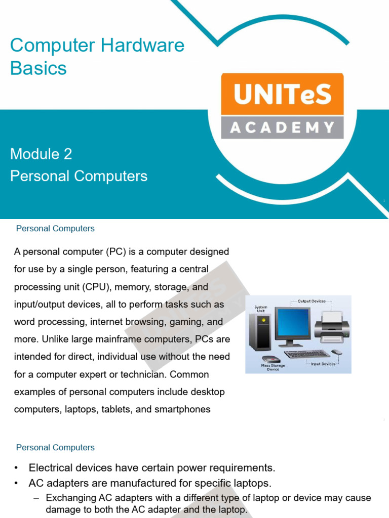 Computer Hardware Basics Module 2 - Personal Computers | PDF | Random ...