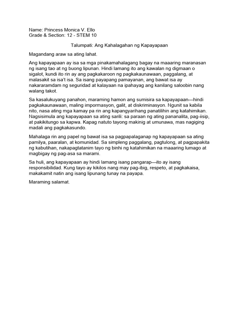Talumpati | PDF