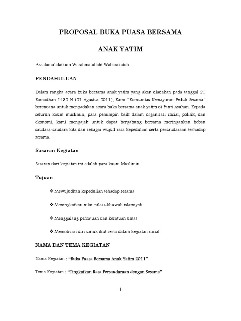 Proposal Buka Puasa Bersama | PDF