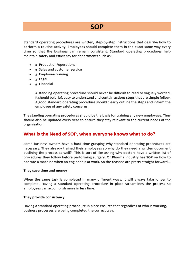 8.3 SOP Notes | PDF | Business